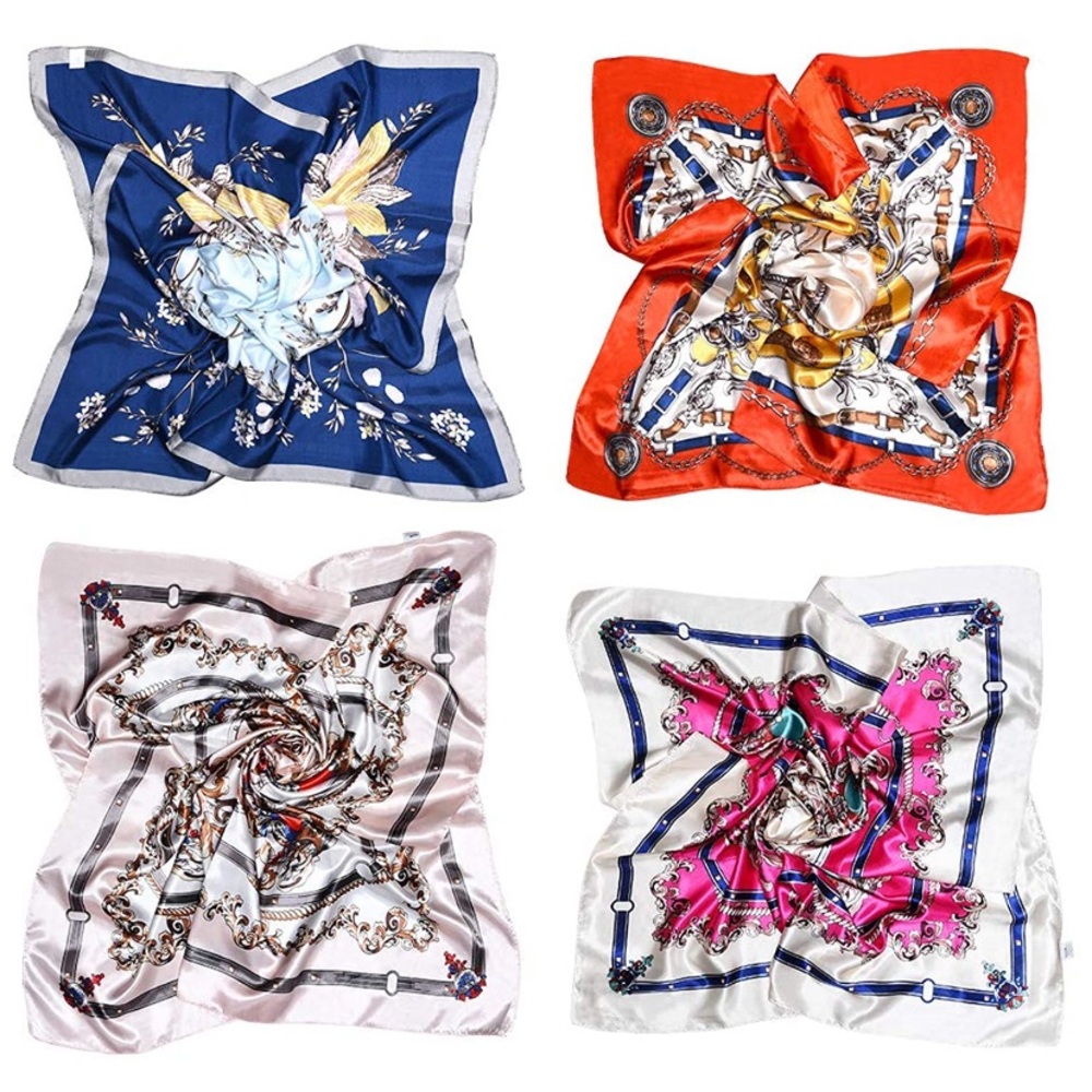 Satin Square Scarves Neck Hair Head Scarf 2 for 30